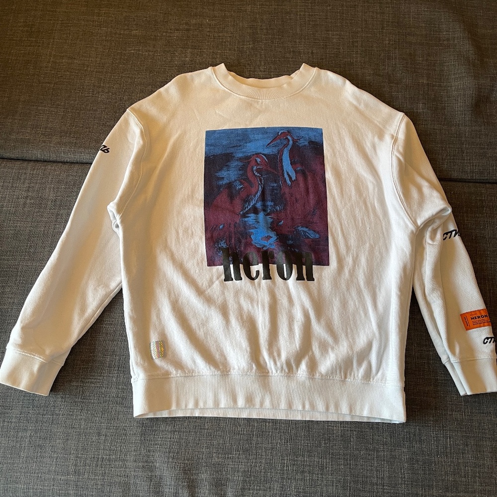 Heron Preston swans Sweatshirt White size Small long sleeve